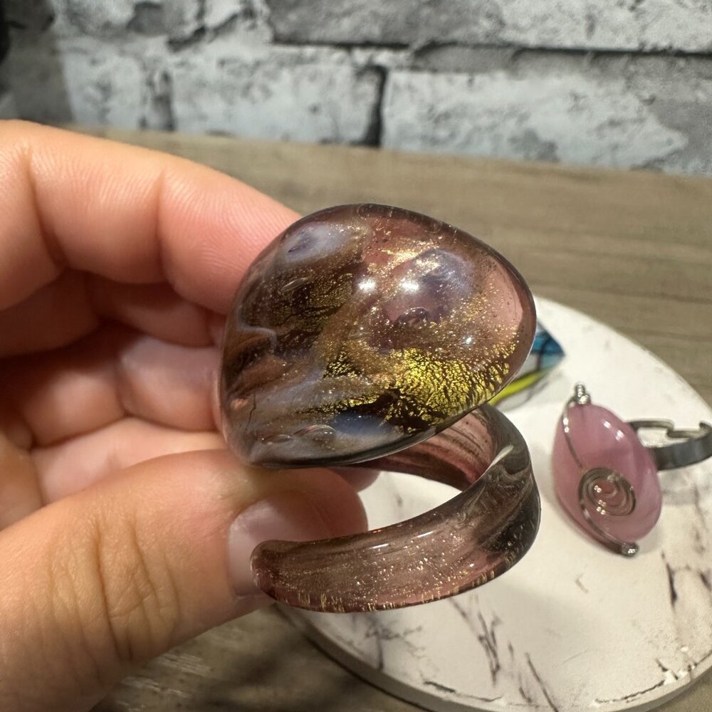 EUC Ring Set Large 3 Rings Colorful Large Stones - Picture 10 of 13
